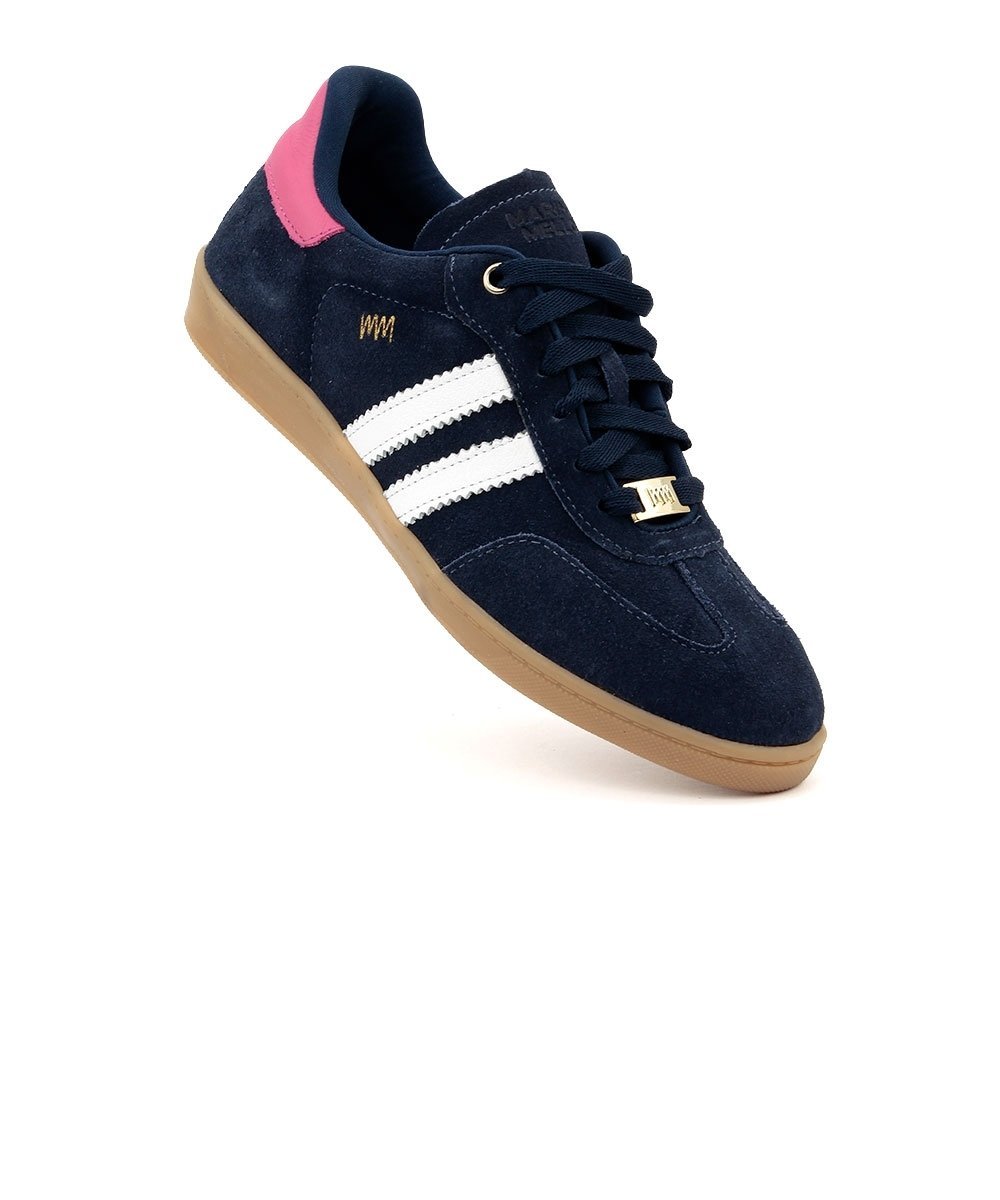 Tênis Feminino Marina Mello Couro Marinho Azul/Rosa 2