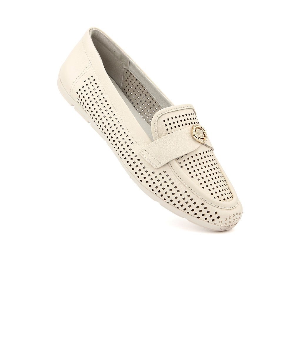 Mocassim Feminino Comfortflex Relax Soft Off White Bege 2