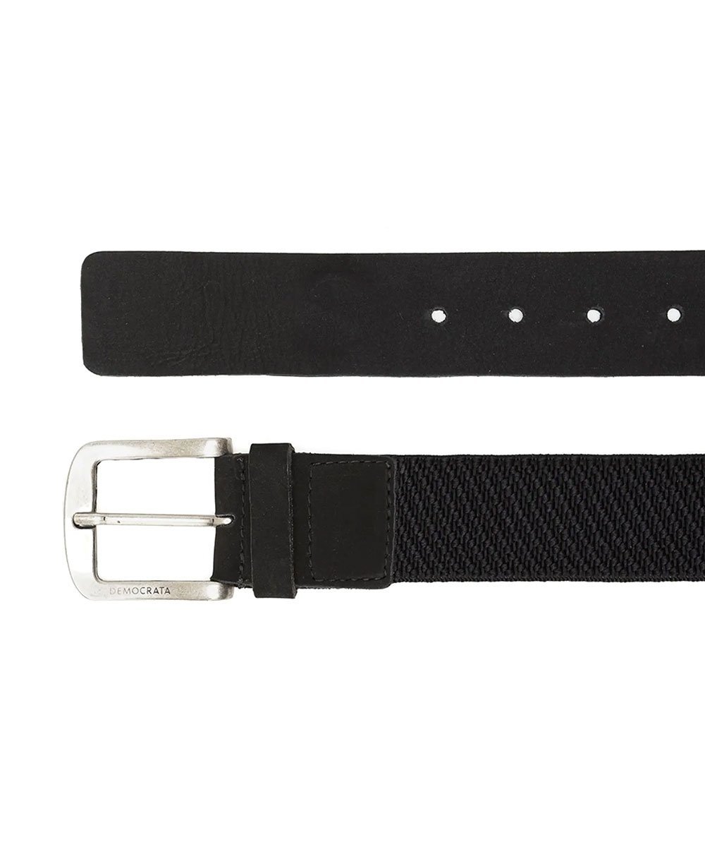 Cinto Masculino Democrata Elástico Denim Preto Preto 2
