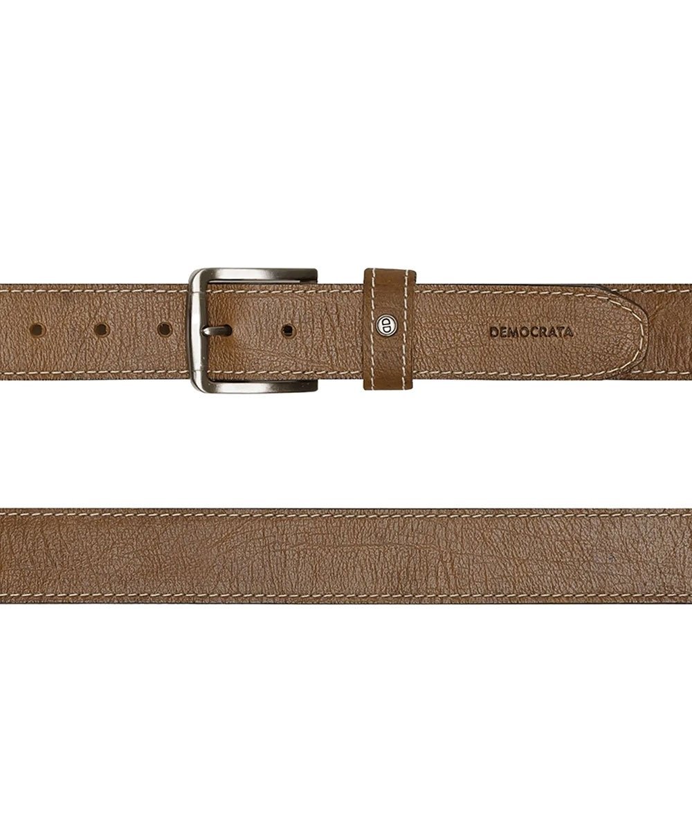 Cinto Masculino Democrata Largo Denim Couro Conhaque Marrom 3