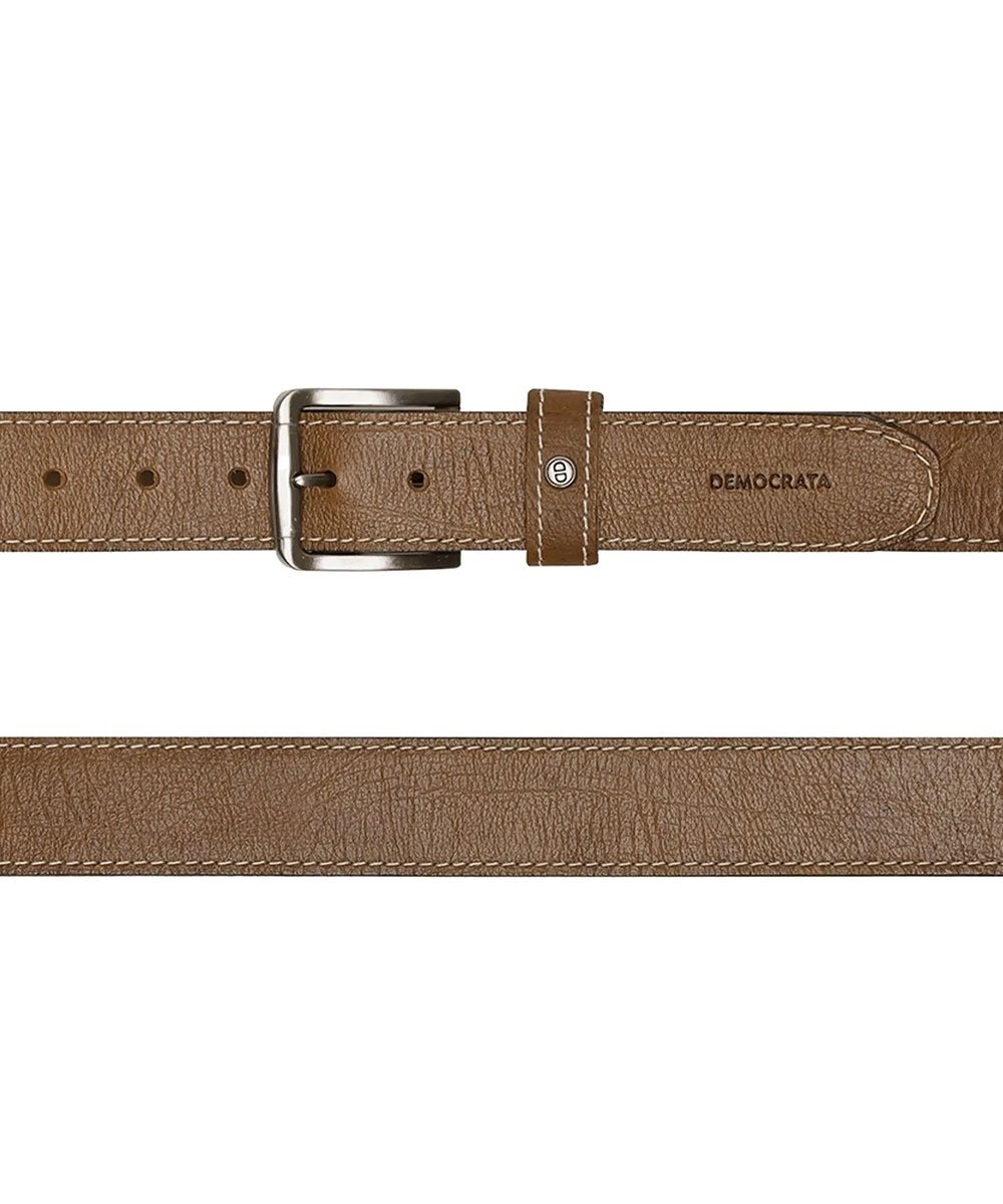 Cinto Masculino Democrata Largo Denim Couro Conhaque Marrom 3