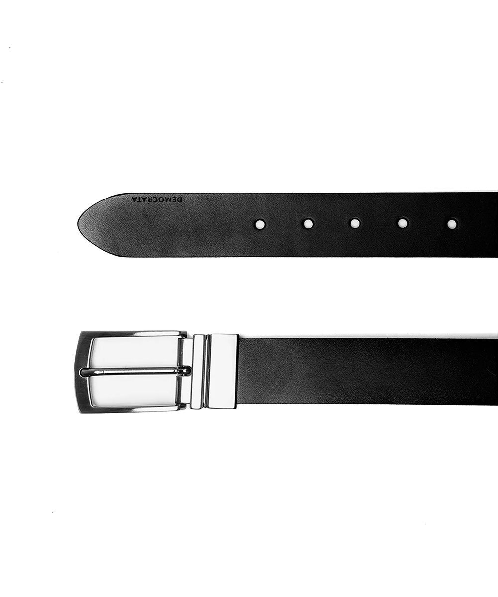 Cinto Masculino Democrata Dupla Face Couro Preto/Tan Preto 2