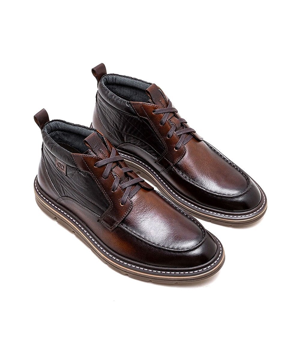 Bota Masculina Democrata Jeff Couro Mogno Marrom 2