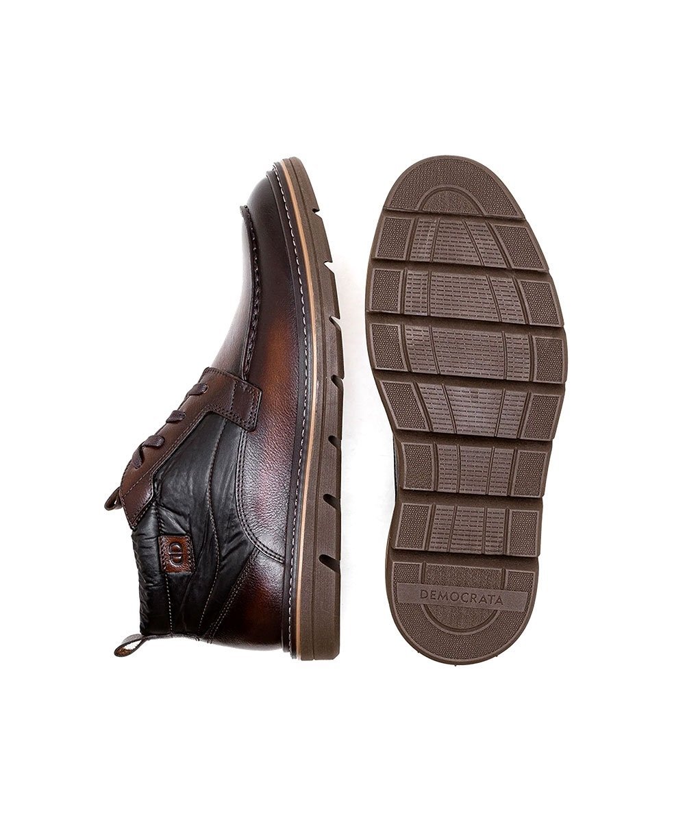 Bota Masculina Democrata Jeff Couro Mogno Marrom 4