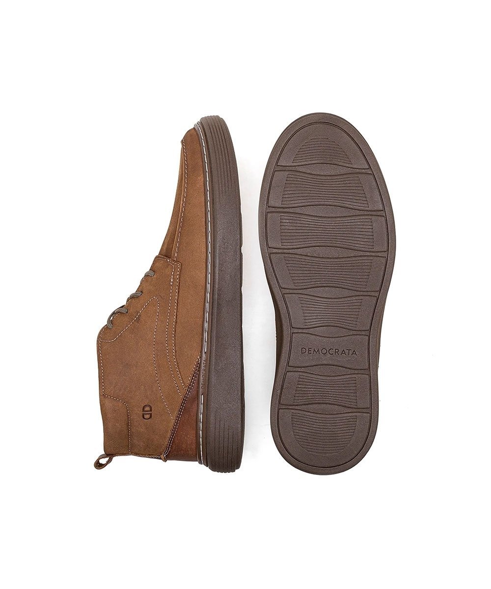 Bota Democrata Denim Clash Couro Castanho Marrom 4