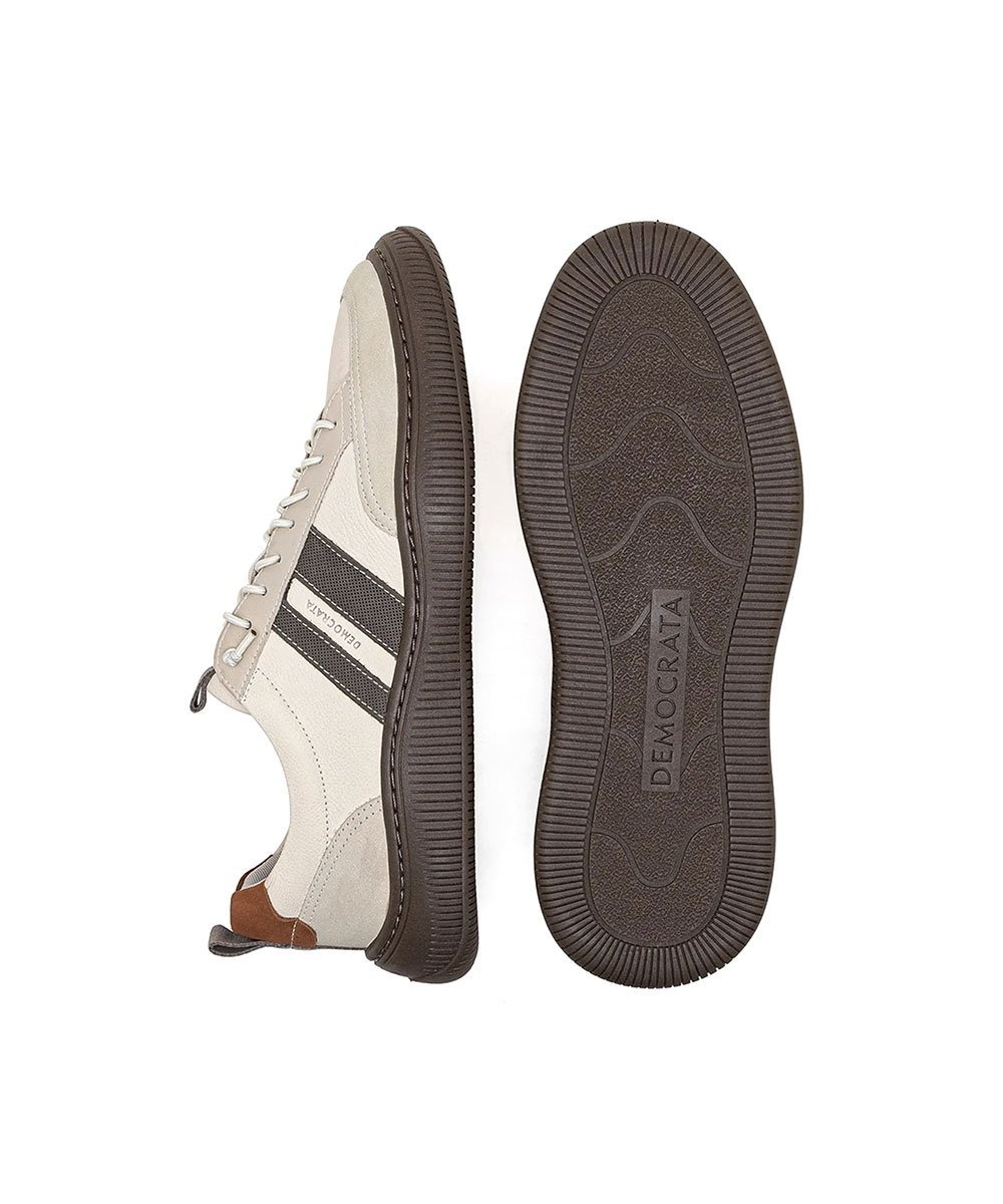 Tênis Masculino Democrata Vibe Couro Creme Bege 4