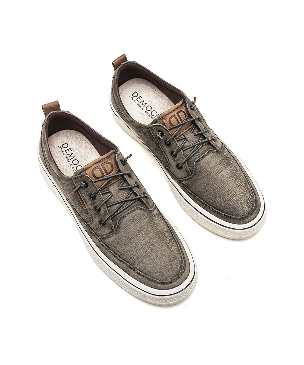 Tênis Masculino Democrata Denim Fender Couro Smoke Marrom 2