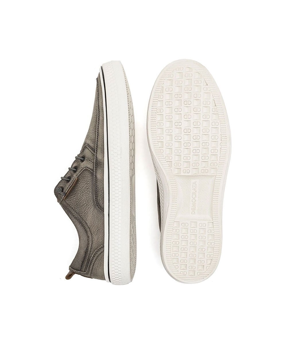 Tênis Masculino Democrata Denim Fender Couro Smoke Marrom 4