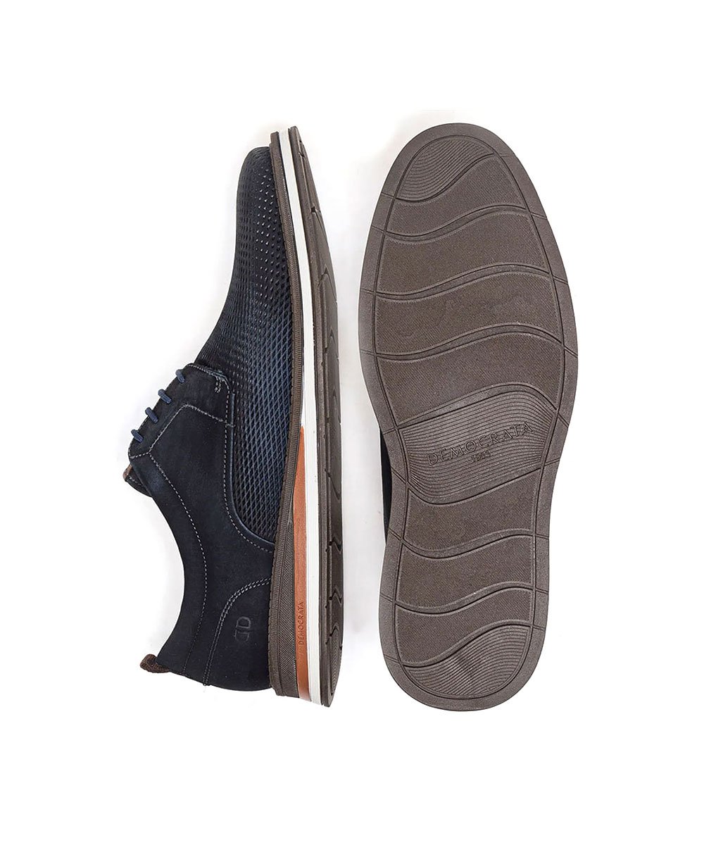 Sapato Masculino Democrata Metropolitan Couro Navy Azul 2