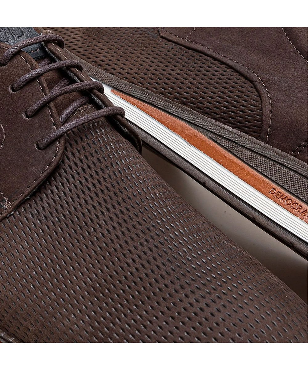 Sapato Masculino Democrata Metropolitan Couro Cafe Marrom 3