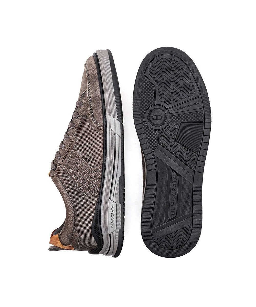 Tênis Masculino Democrata Denim Dylan Couro Smoke Marrom 4