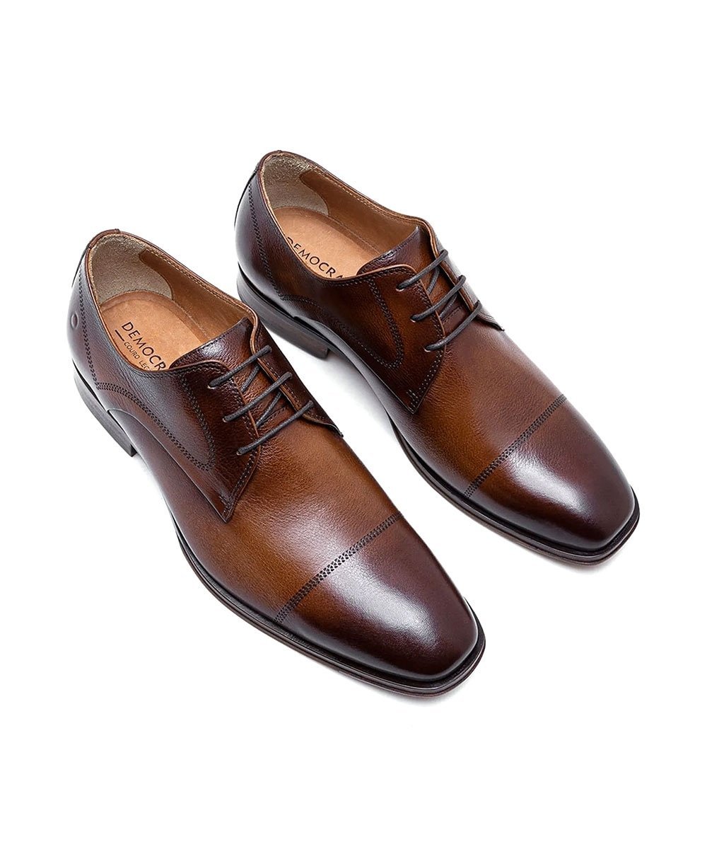 Sapato Social Democrata Metropolitan Treviso Couro Tan Marrom 2