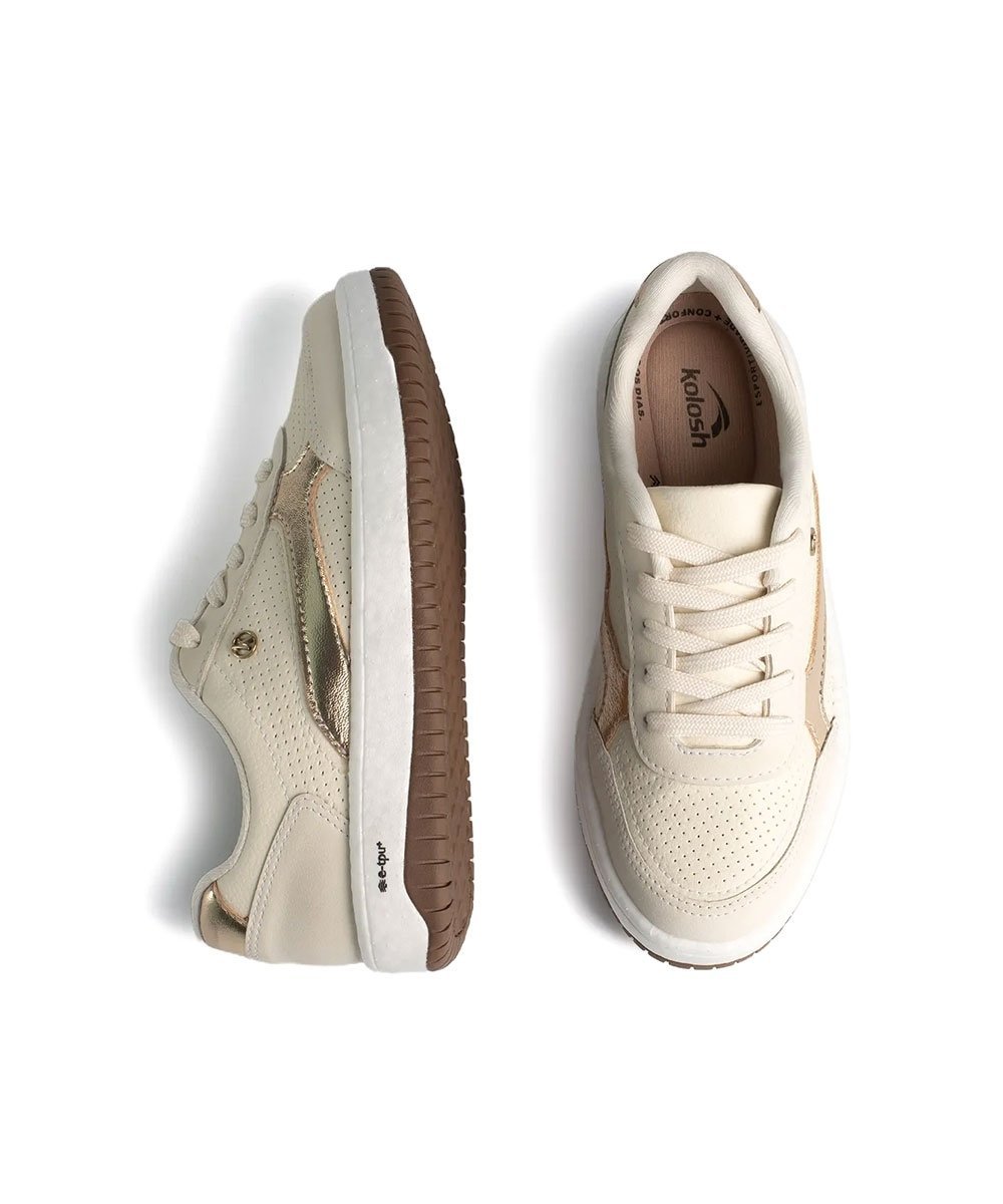 Tênis Feminino Kolosh Casual Float Creme Bege 5