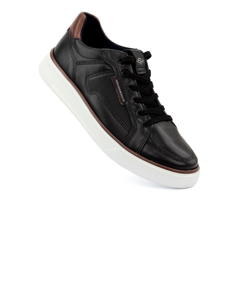 Tênis Masculino Pegada Levitech Couro Preto Preto 2
