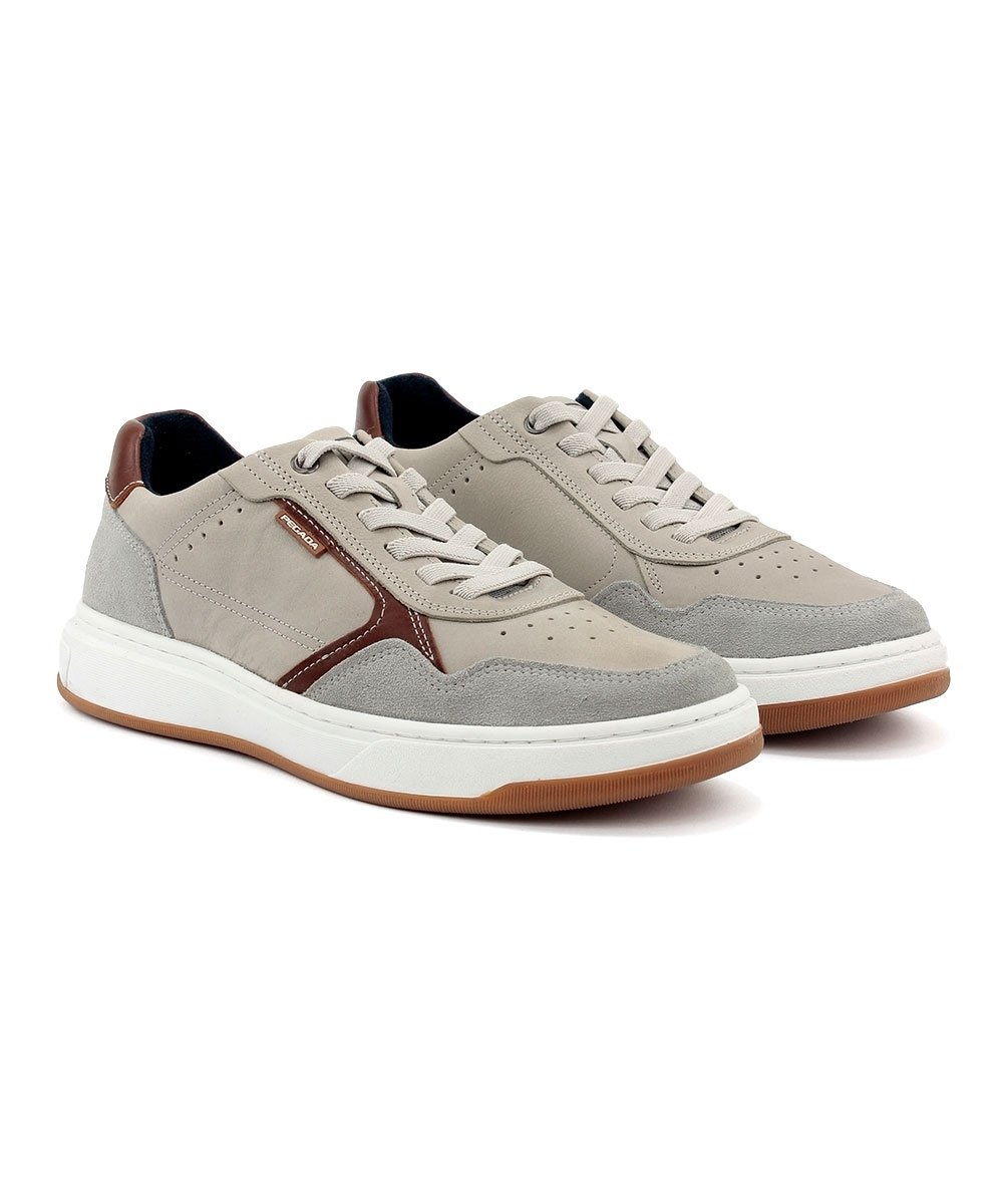 Tênis Casual Pegada Masculino em Couro Cinza Cinza 3