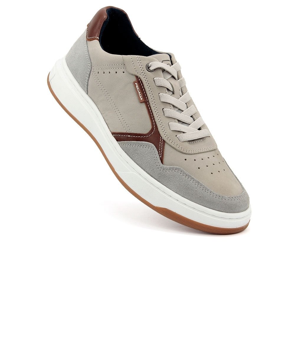 Tênis Casual Pegada Masculino em Couro Cinza Cinza 2