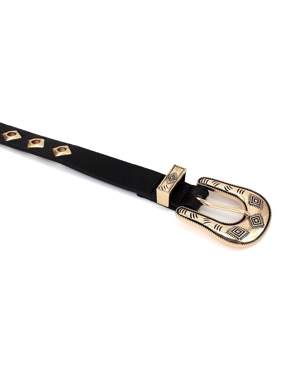 Cinto Feminino Pixolé Preto Preto/Dourado 2