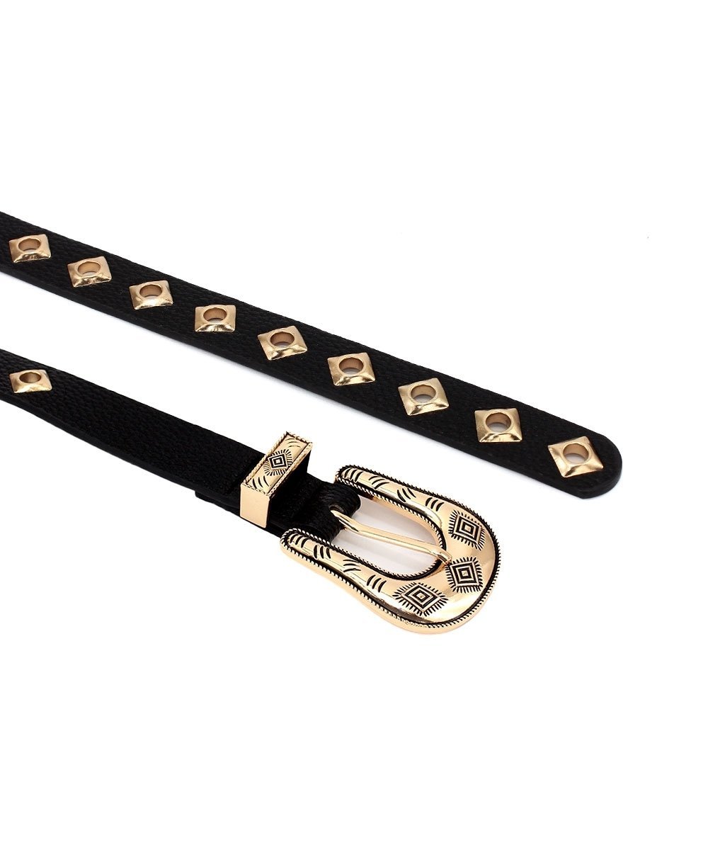 Cinto Feminino Pixolé Preto Preto/Dourado 4