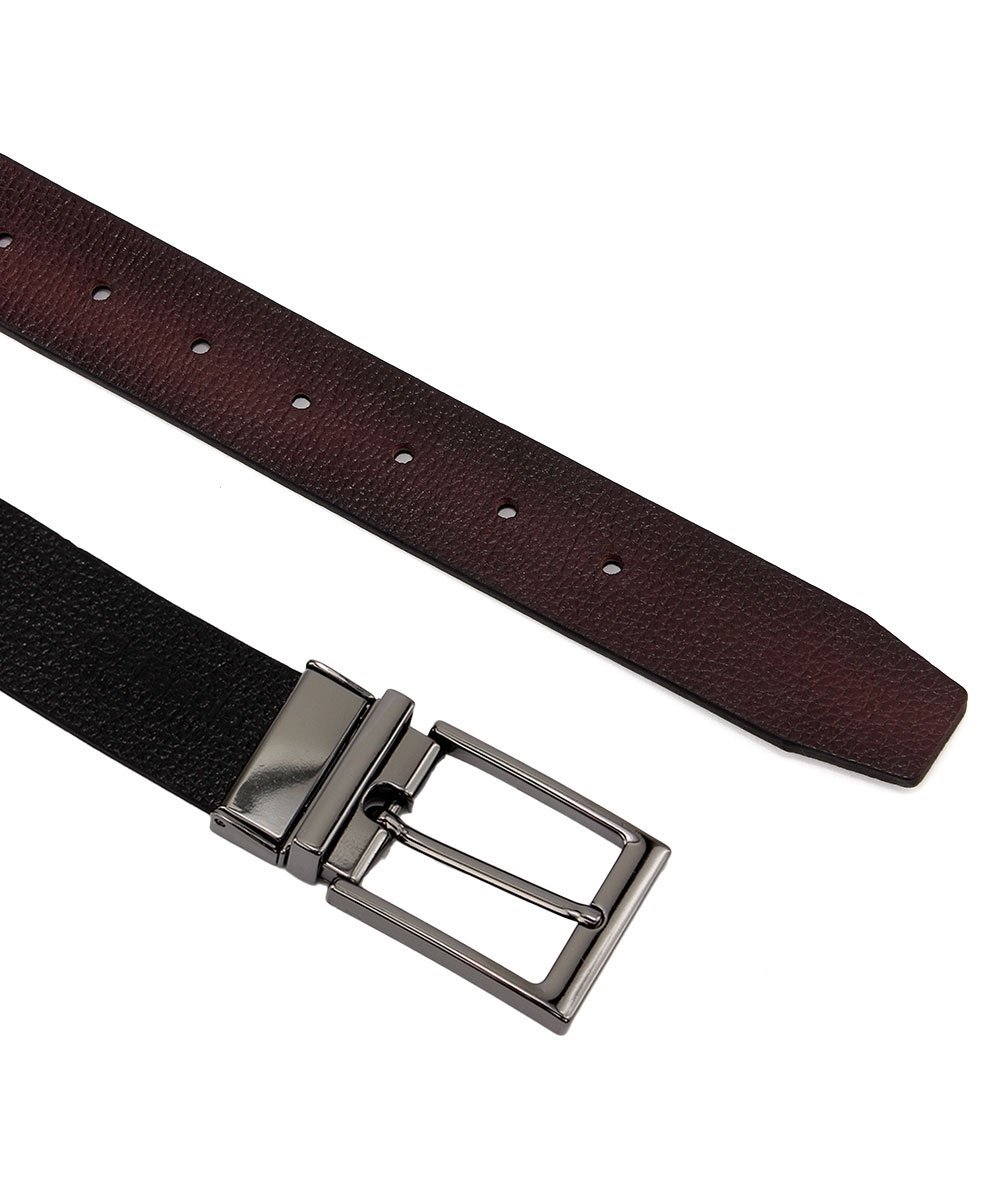 Cinto Masculino Fasolo Dupla Face Couro Conhaque/Preto