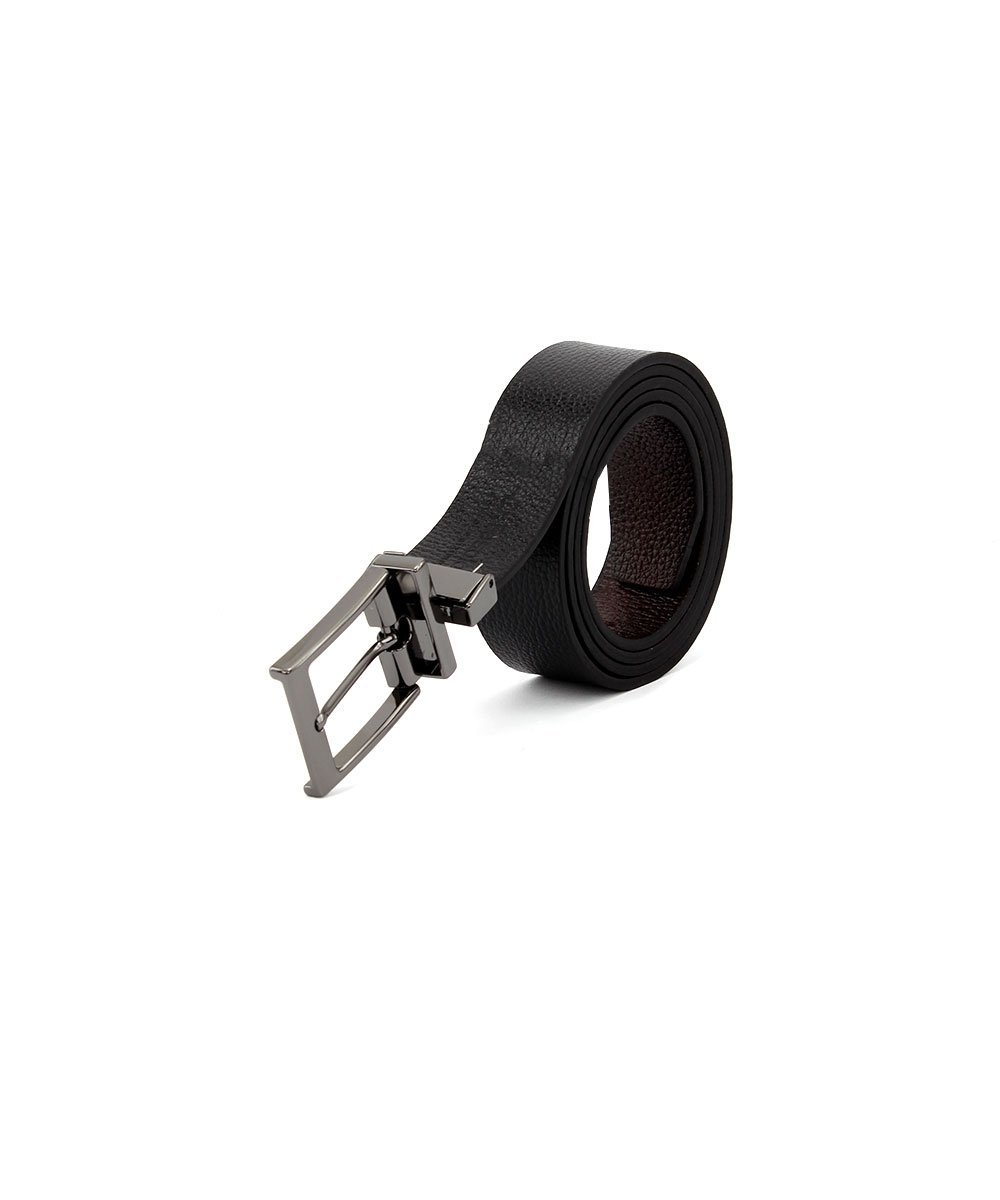 Cinto Masculino Fasolo Dupla Face Couro Conhaque/Preto Marrom 3