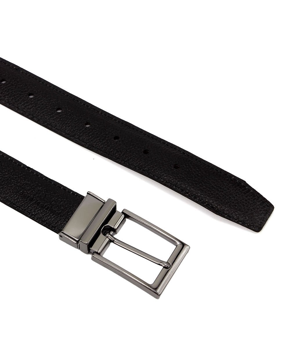 Cinto Masculino Fasolo Dupla Face Couro Conhaque/Preto Marrom 4
