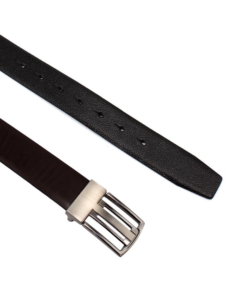 Cinto Masculino Fasolo Dupla Face Couro Preto/Cafe