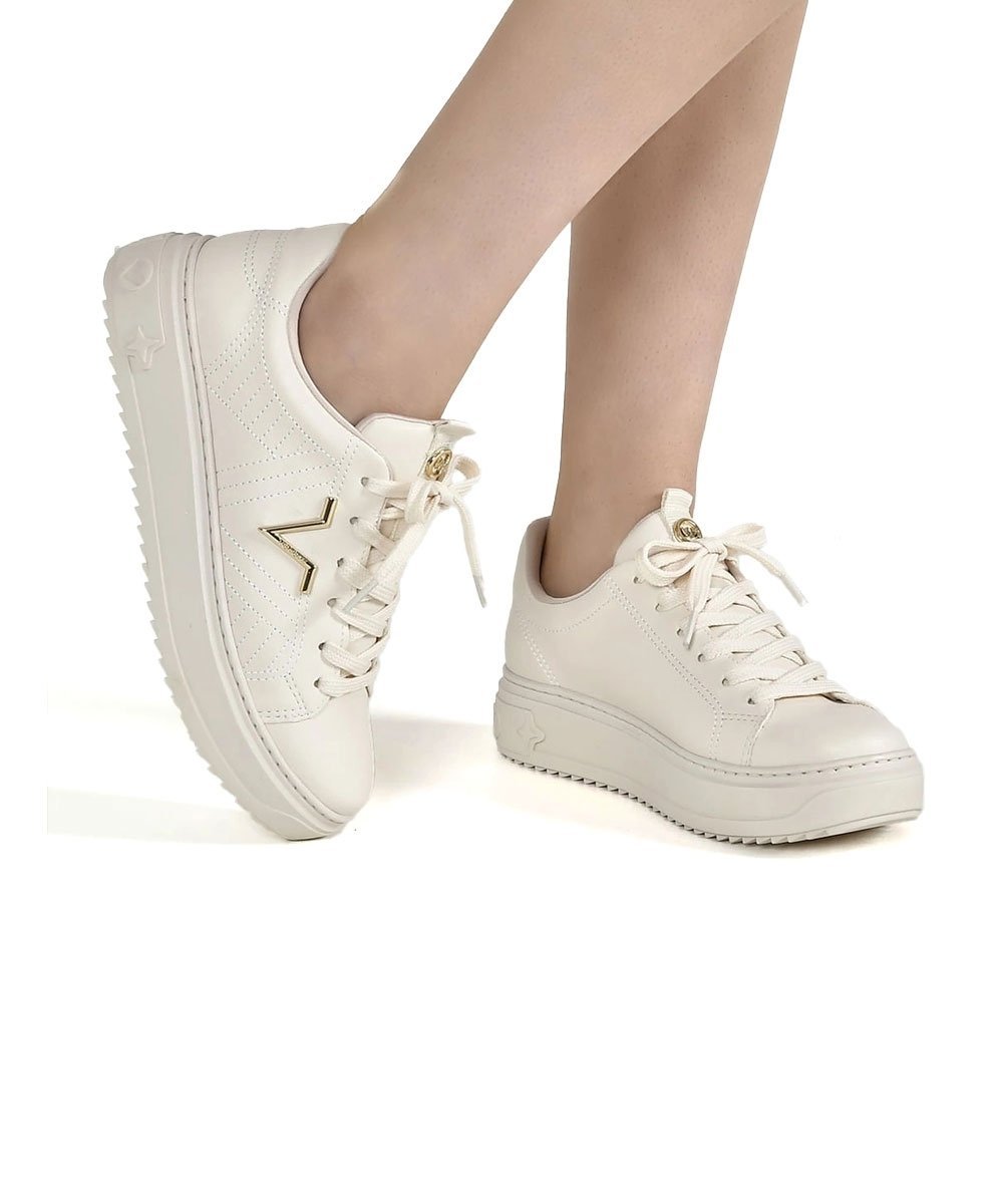 Tênis Feminino Via Marte Casual Marfim Off White 4