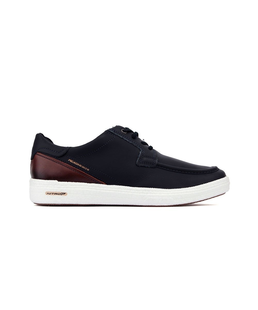 Tênis Casual Pegada Masculino Couro Marinho Azul Marinho 2