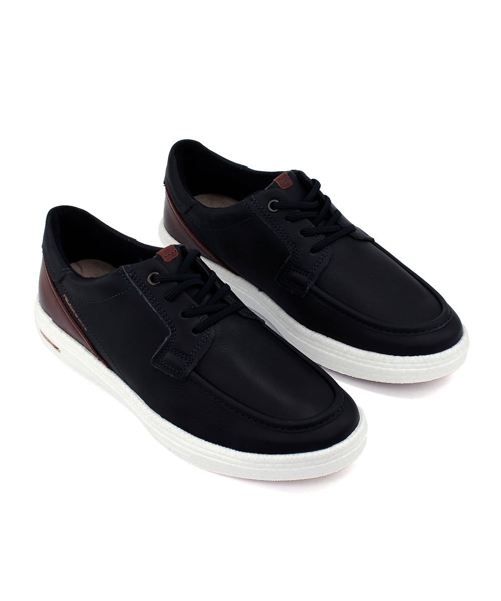 Tênis Casual Pegada Masculino Couro Marinho Azul Marinho 5