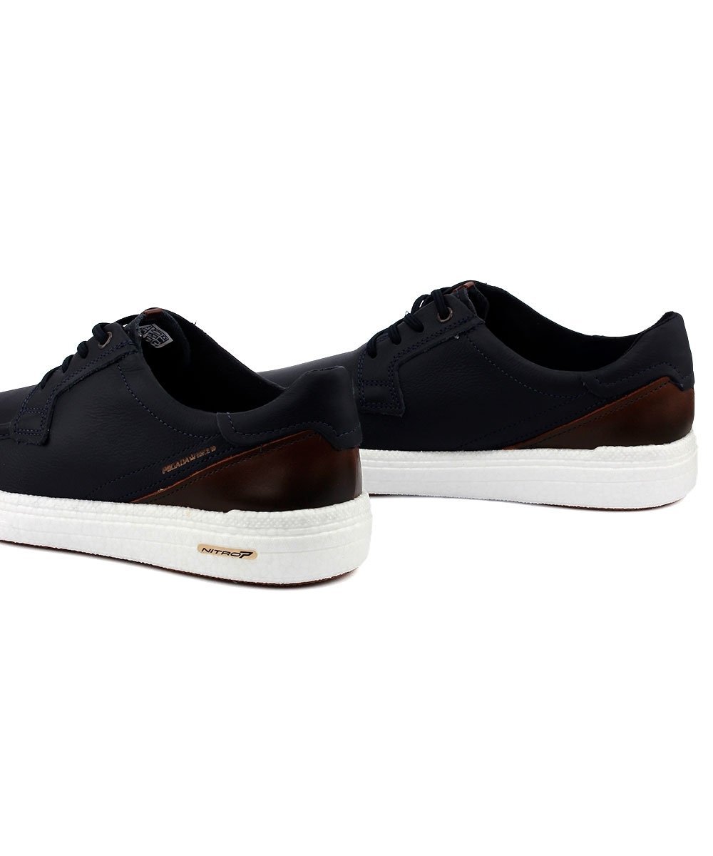 Tênis Casual Pegada Masculino Couro Marinho