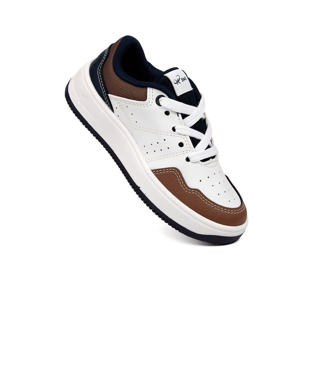 Tênis Infantil Kidy K360 Streetwear Branco Branco/Marrom 2