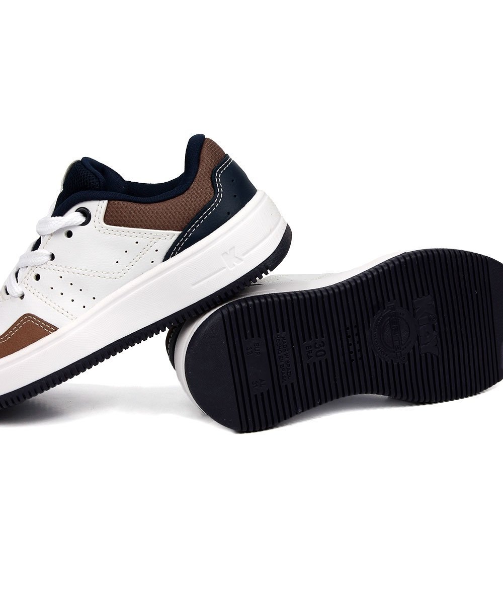 Tênis Infantil Kidy K360 Streetwear Branco Branco/Marrom 5