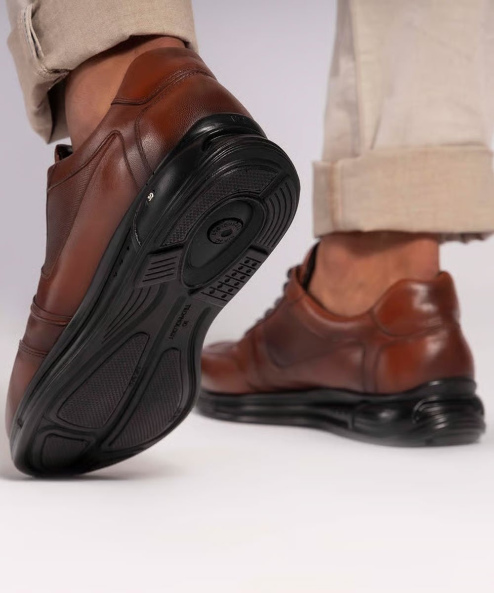 Sapato Casual Jota Pe 3d Evolution Couro Marrom Marrom 5