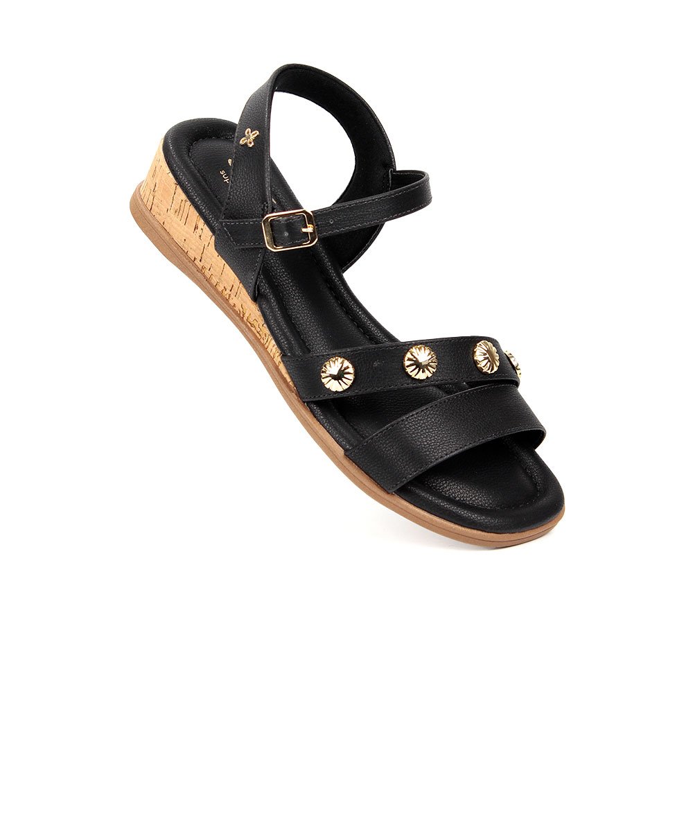 Sandália Feminina Softli Anabela Preto Preto 3
