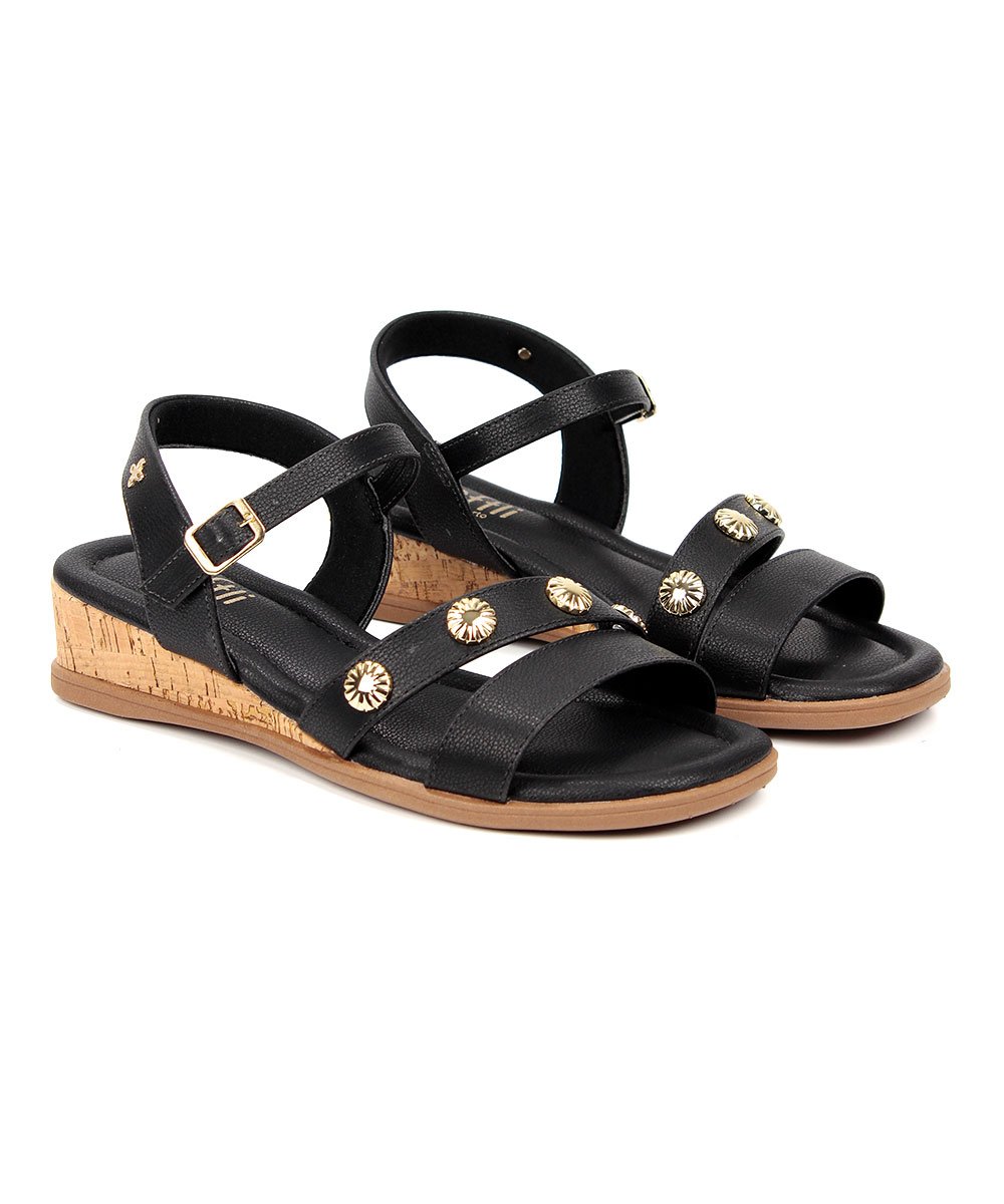 Sandália Feminina Softli Anabela Preto Preto 4