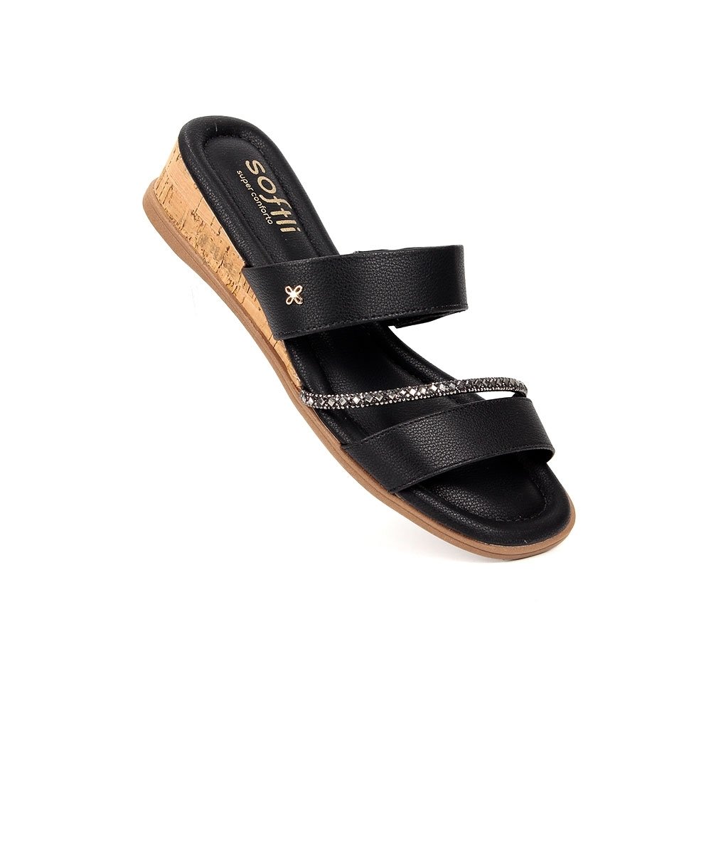 Tamanco Anabela Softli Preto Preto 2