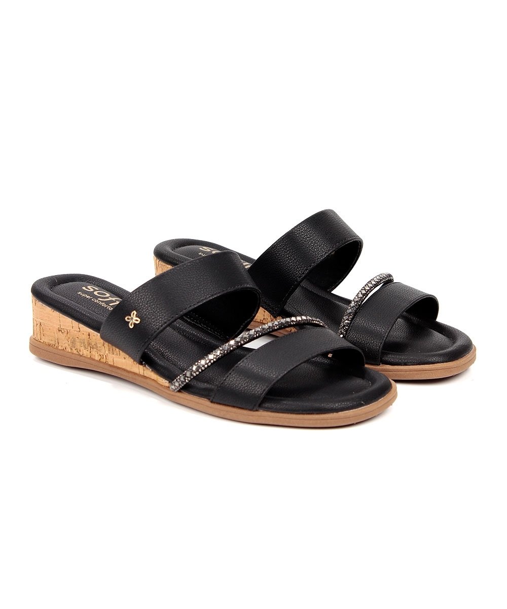 Tamanco Anabela Softli Preto Preto 3