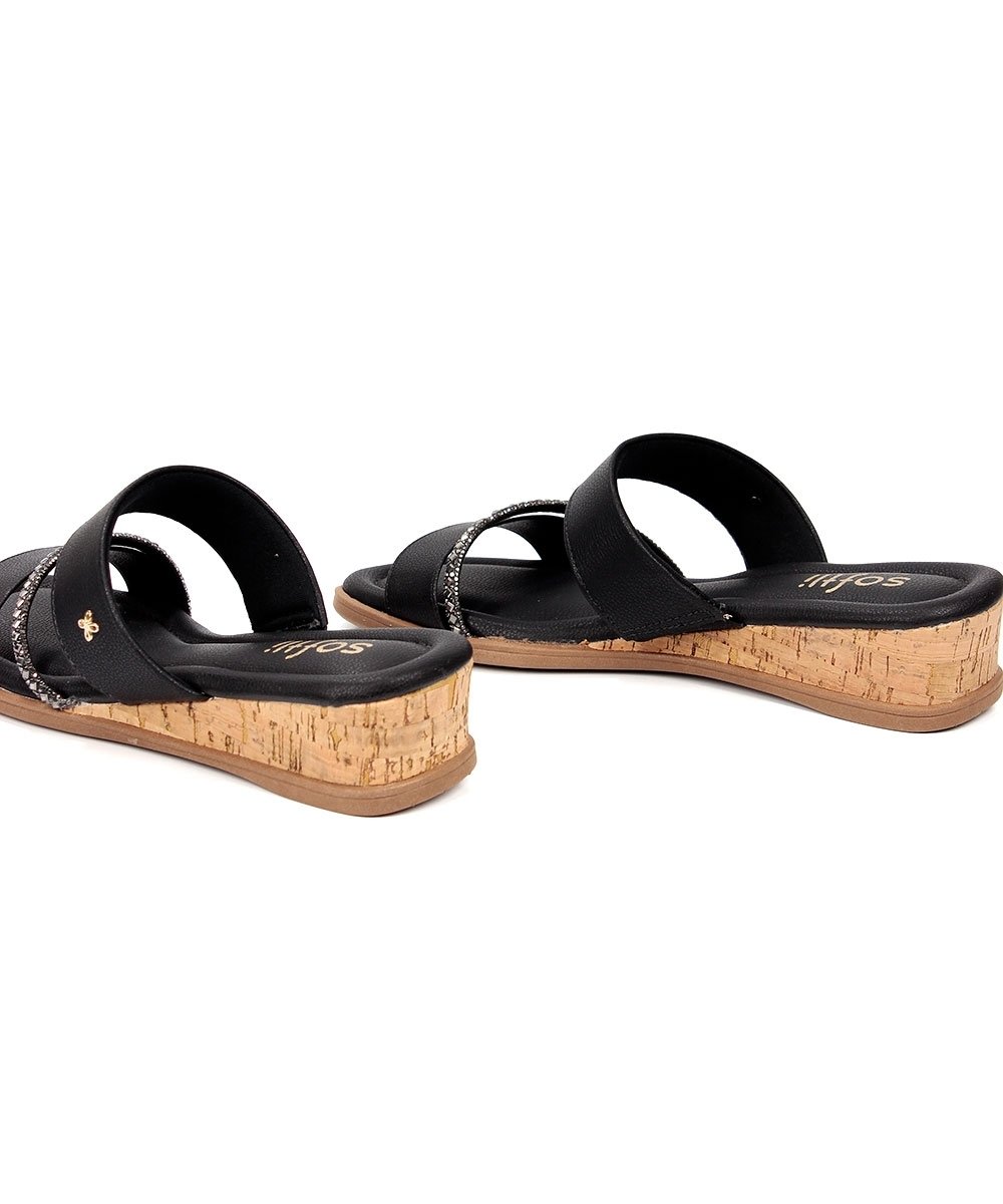 Tamanco Anabela Softli Preto Preto 4