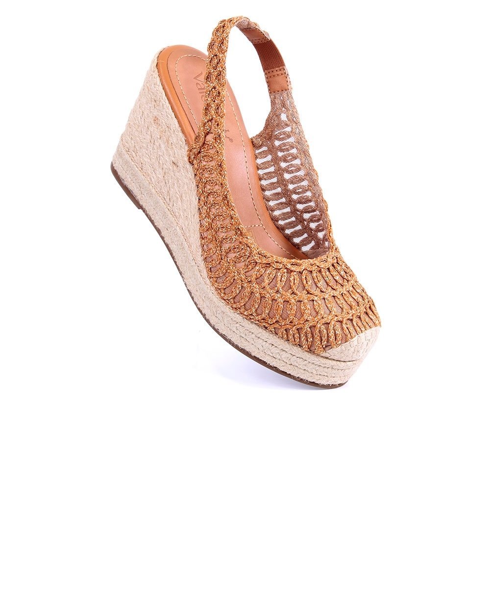 Sandália Espadrille Valetina Anabela Ambar Bege 2