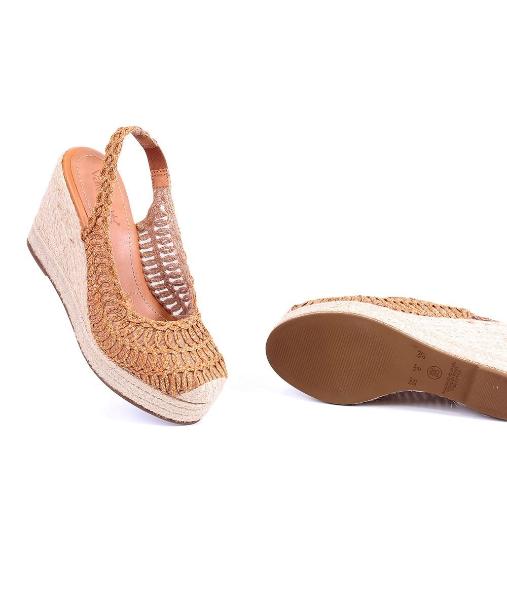 Sandália Espadrille Valetina Anabela Ambar Bege 5