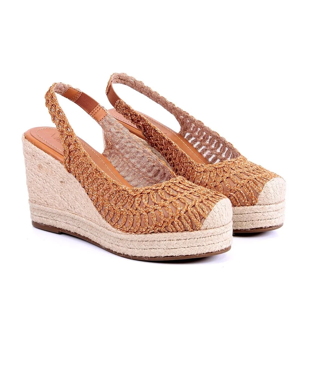 Sandália Espadrille Valetina Anabela Ambar Bege 3