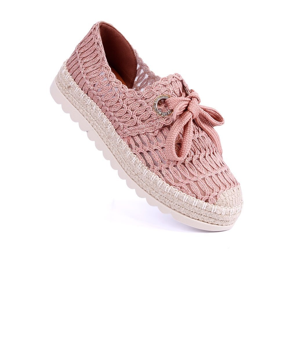 Tênis Feminino Valentina Espadrille Tramado Nude Bege 2
