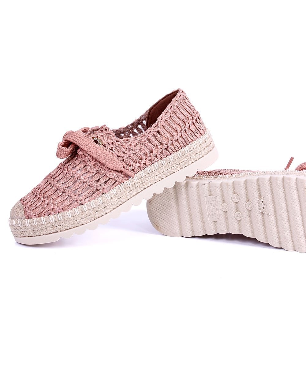 Tênis Feminino Valentina Espadrille Tramado Nude Bege 4
