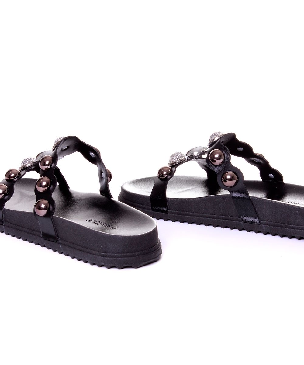 Tamanco Flatform Pixolé Tiras Preto Preto 4