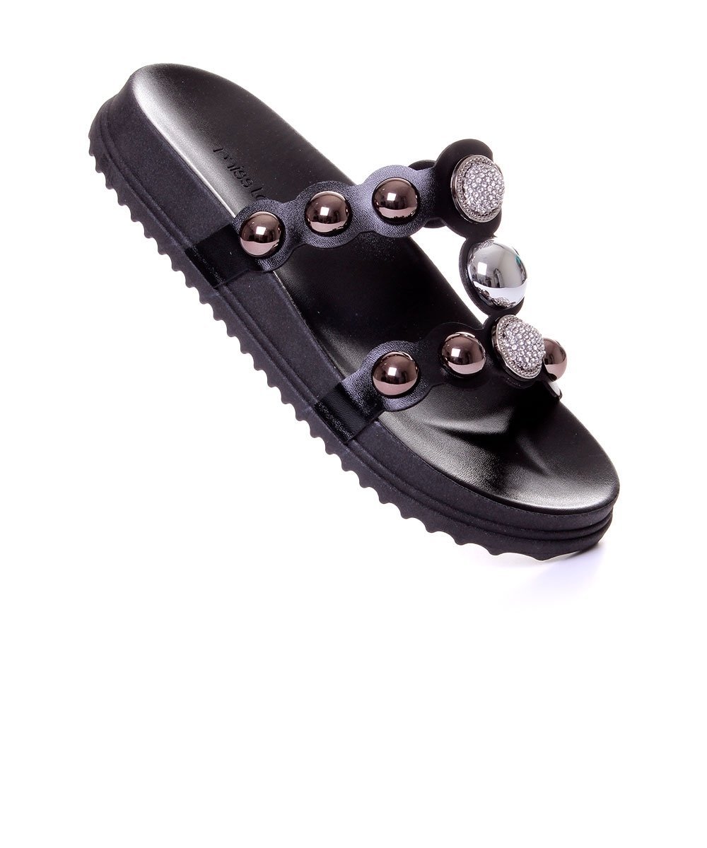 Tamanco Flatform Pixolé Tiras Preto Preto 2