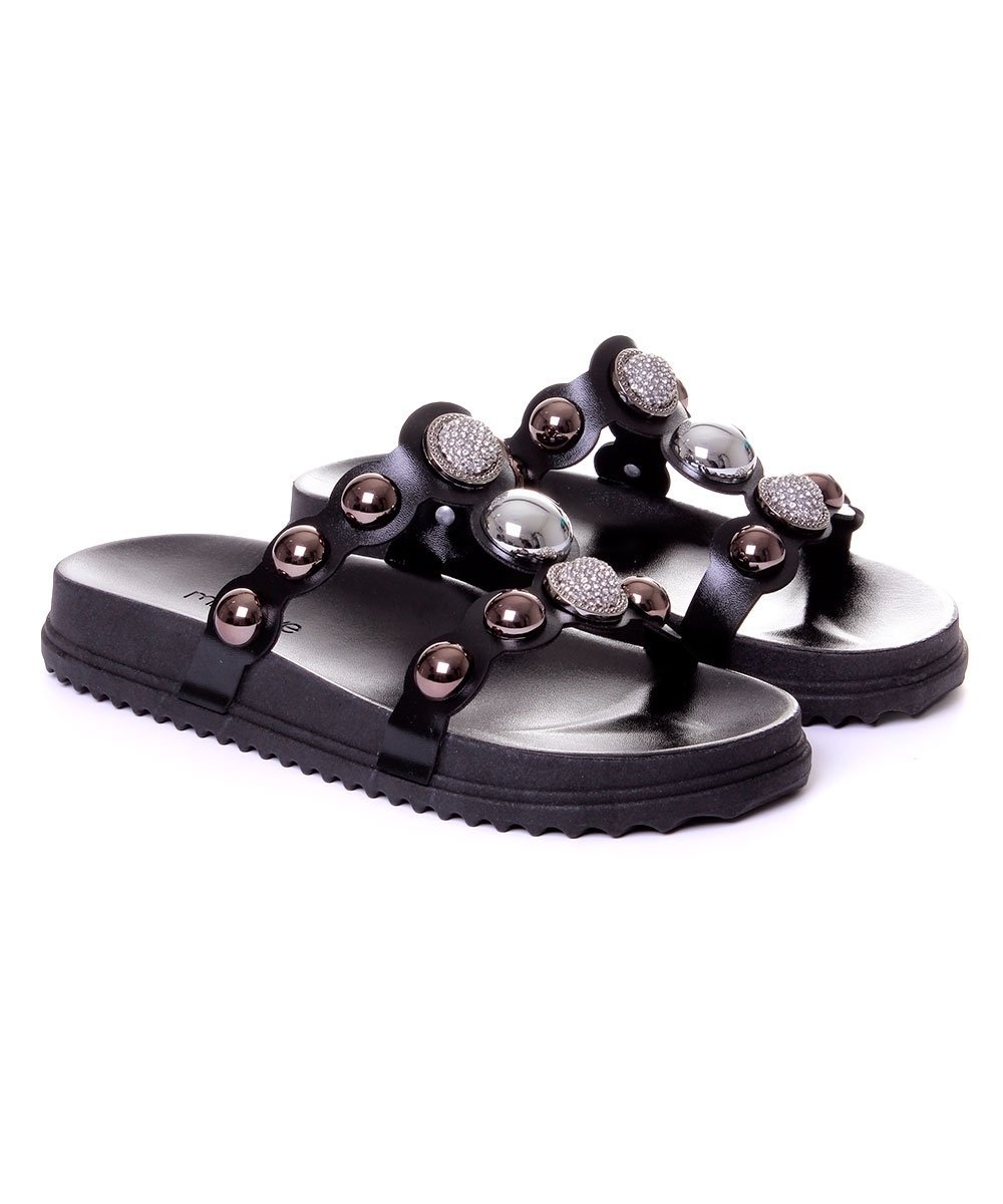 Tamanco Flatform Pixolé Tiras Preto Preto 3