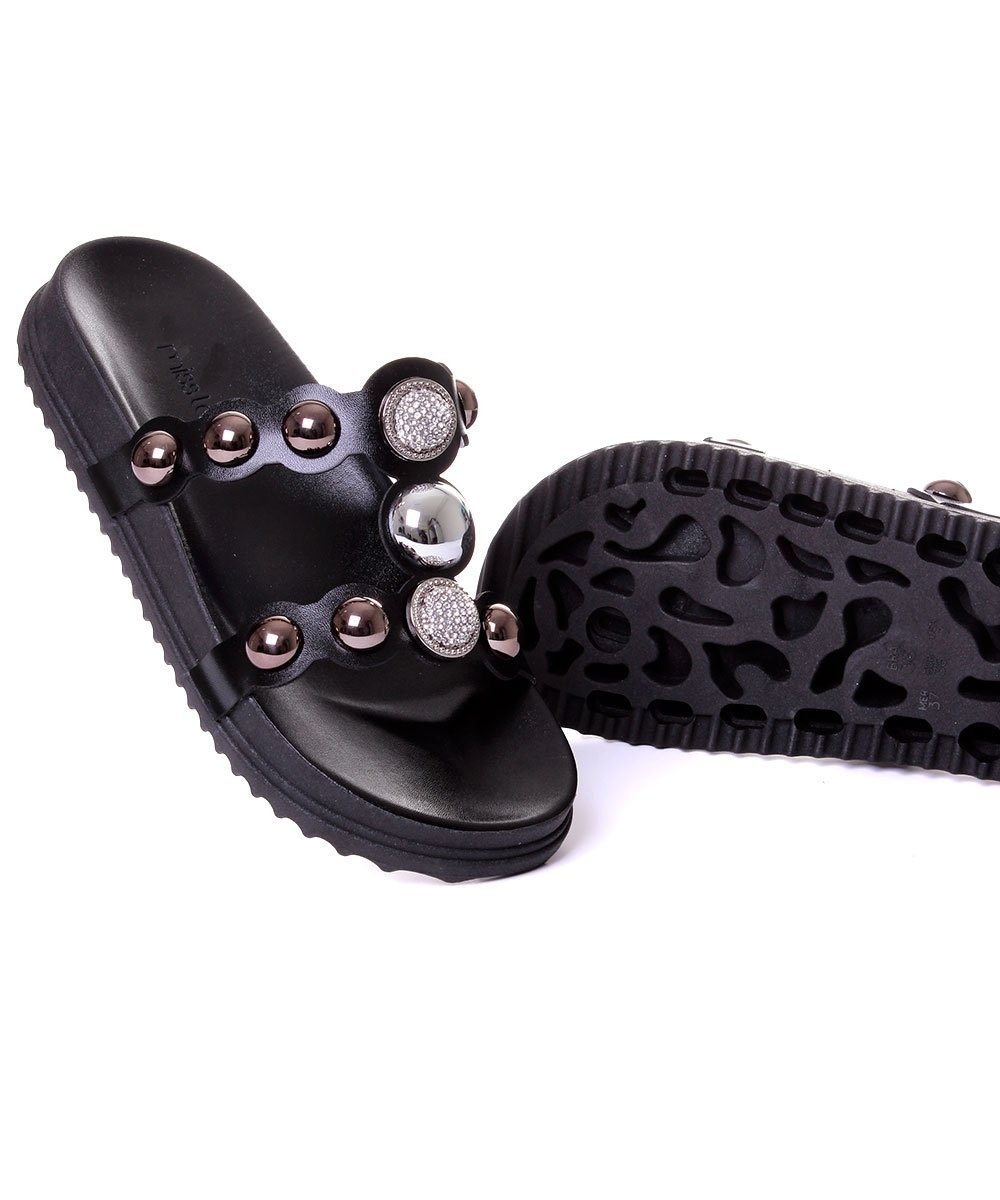 Tamanco Flatform Pixolé Tiras Preto Preto 5