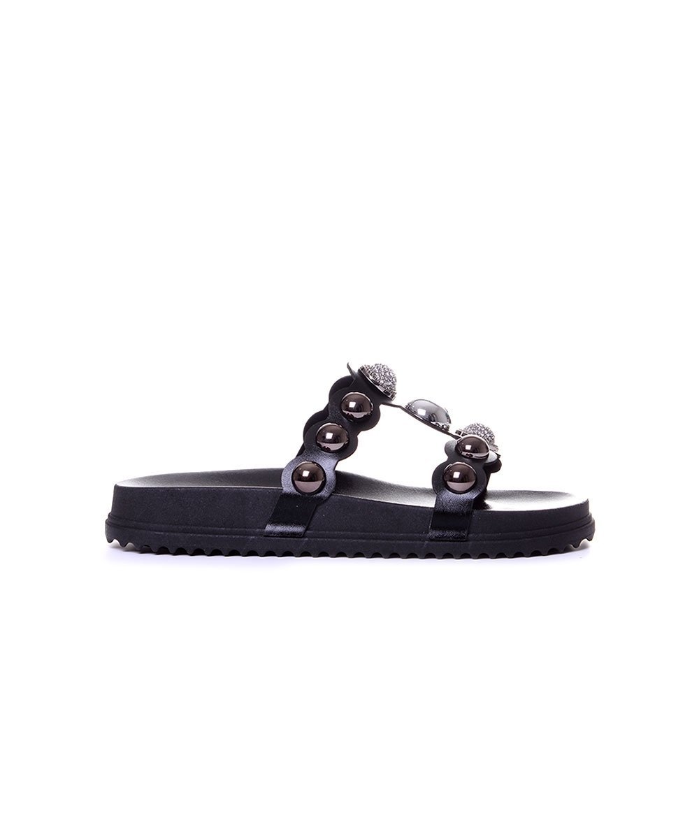 Tamanco Flatform Pixolé Tiras Preto Preto 1