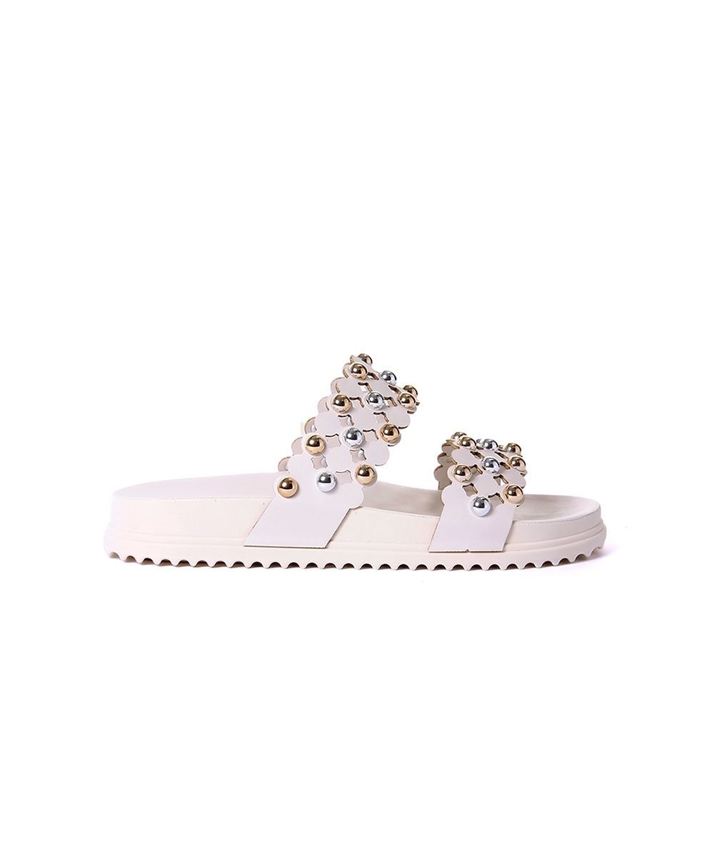 Tamanco Flatform Pixolé Tiras Off White