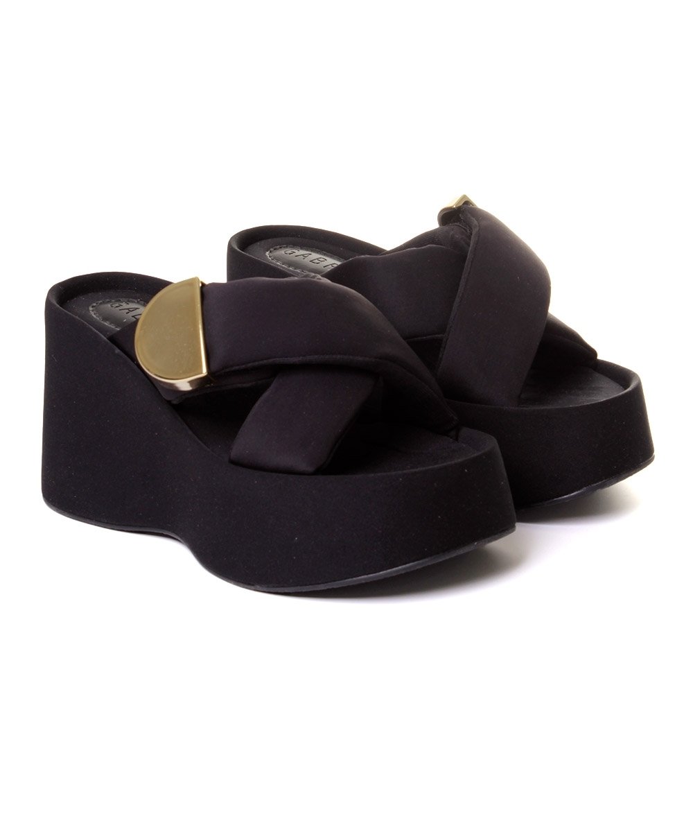 Sandália Anabela Pixolé Tiras Preto Preto 3